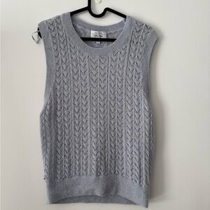 & Other Stories Baby Blue Alpaca Blend Pointelle Knit Sweater Vest